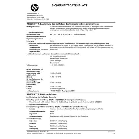 Toner HP 212X giallo W2122X giallo  W2122X